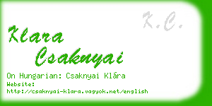 klara csaknyai business card